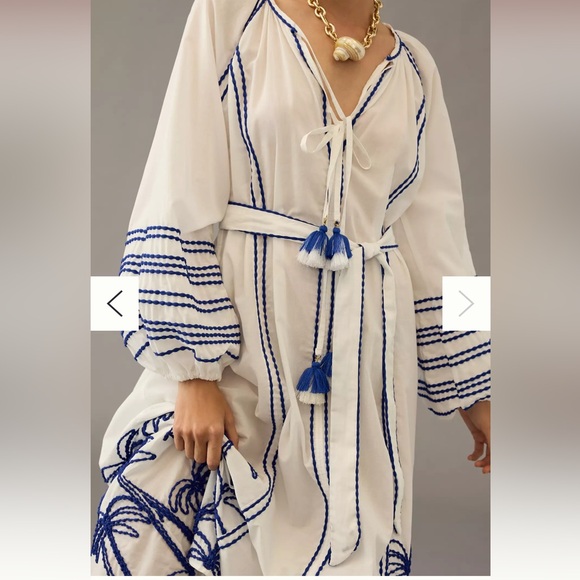 ANTHROPOLOGIE LACE The Label Embroidered Peasant Dress / Size Small / NWT - Picture 4 of 6